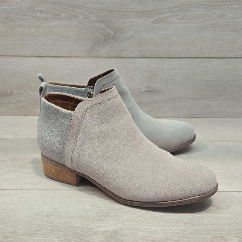 Toms Women Elegant Gray Suede Ankle Boots Shoes Sz 9
